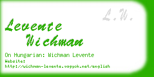 levente wichman business card